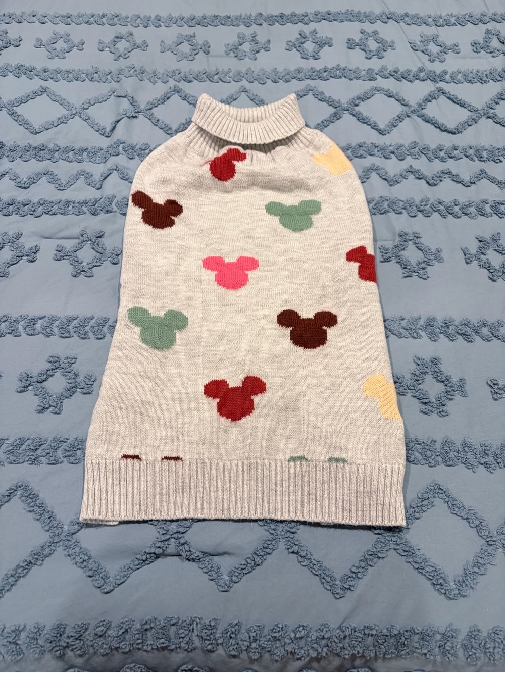 Disney Chewy Mickey Mouse Confetti Dog Sweater XXL Gray